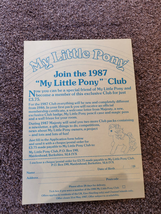 Pamphlet - Join the Club 1987
