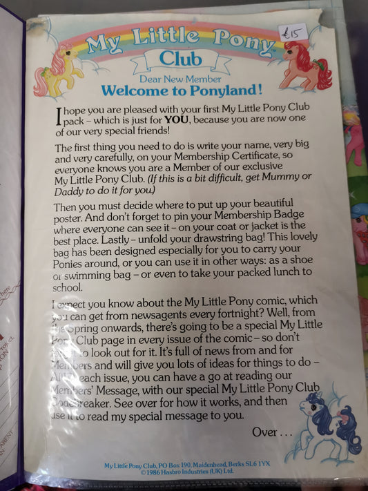 UK Club Letter - Welcome to Ponyland (1986)